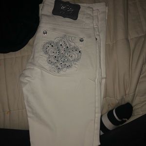 White boot cut jeans